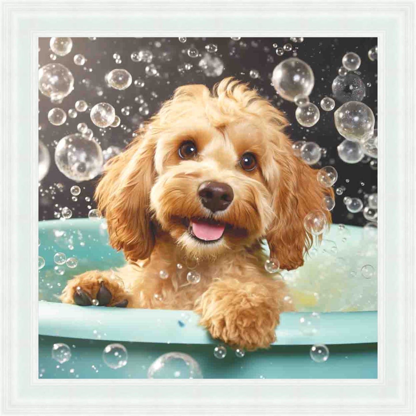 Cockapoo Bath Time Mini Liquid Art
