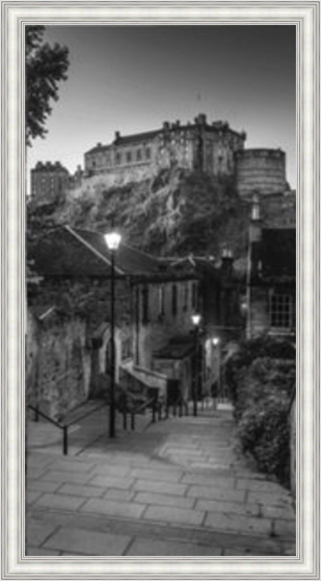 Edinburgh Castle - Black & White Mini Liquid Art