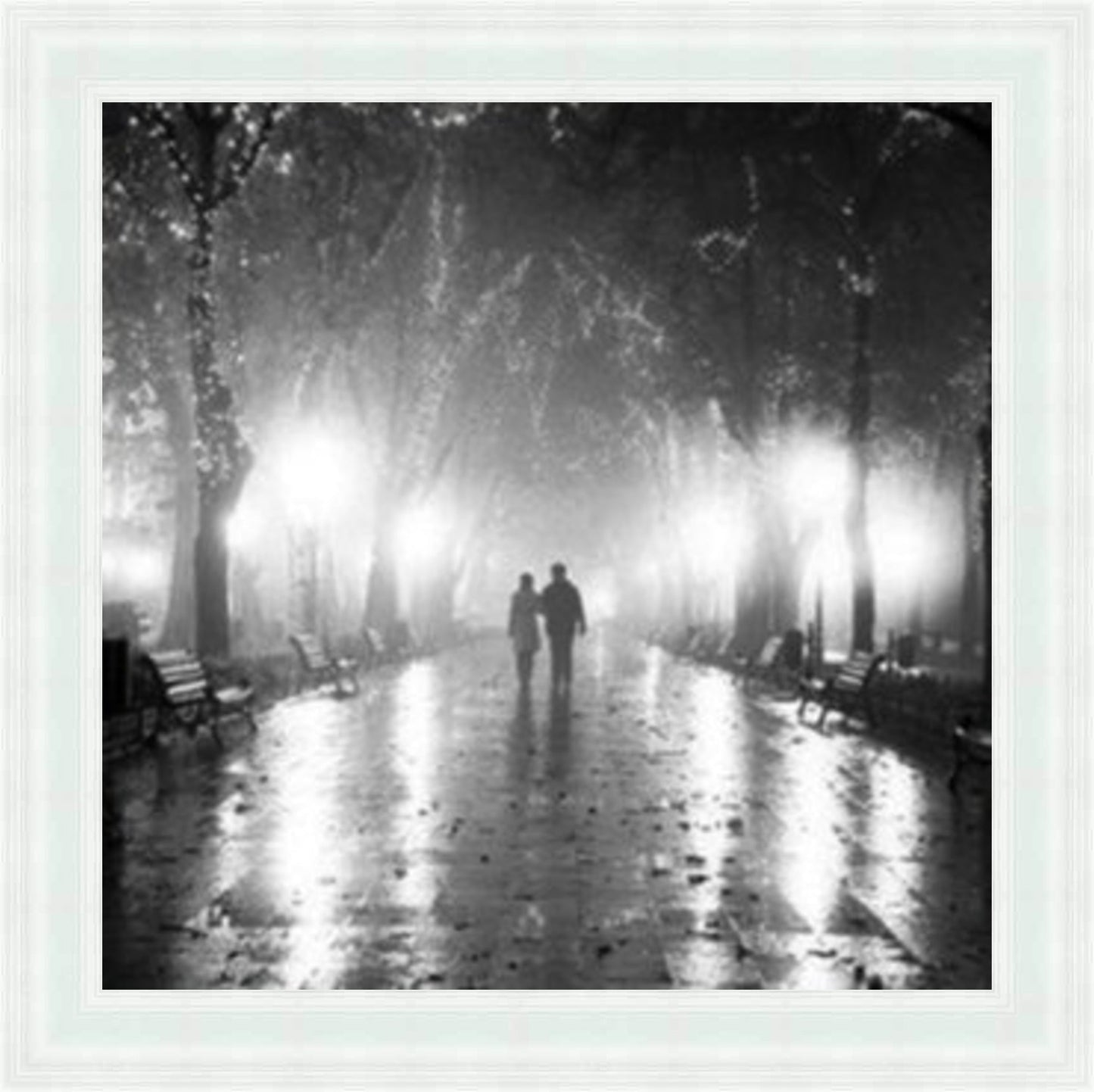 Lovers Walk - Black & White Mini Liquid Art