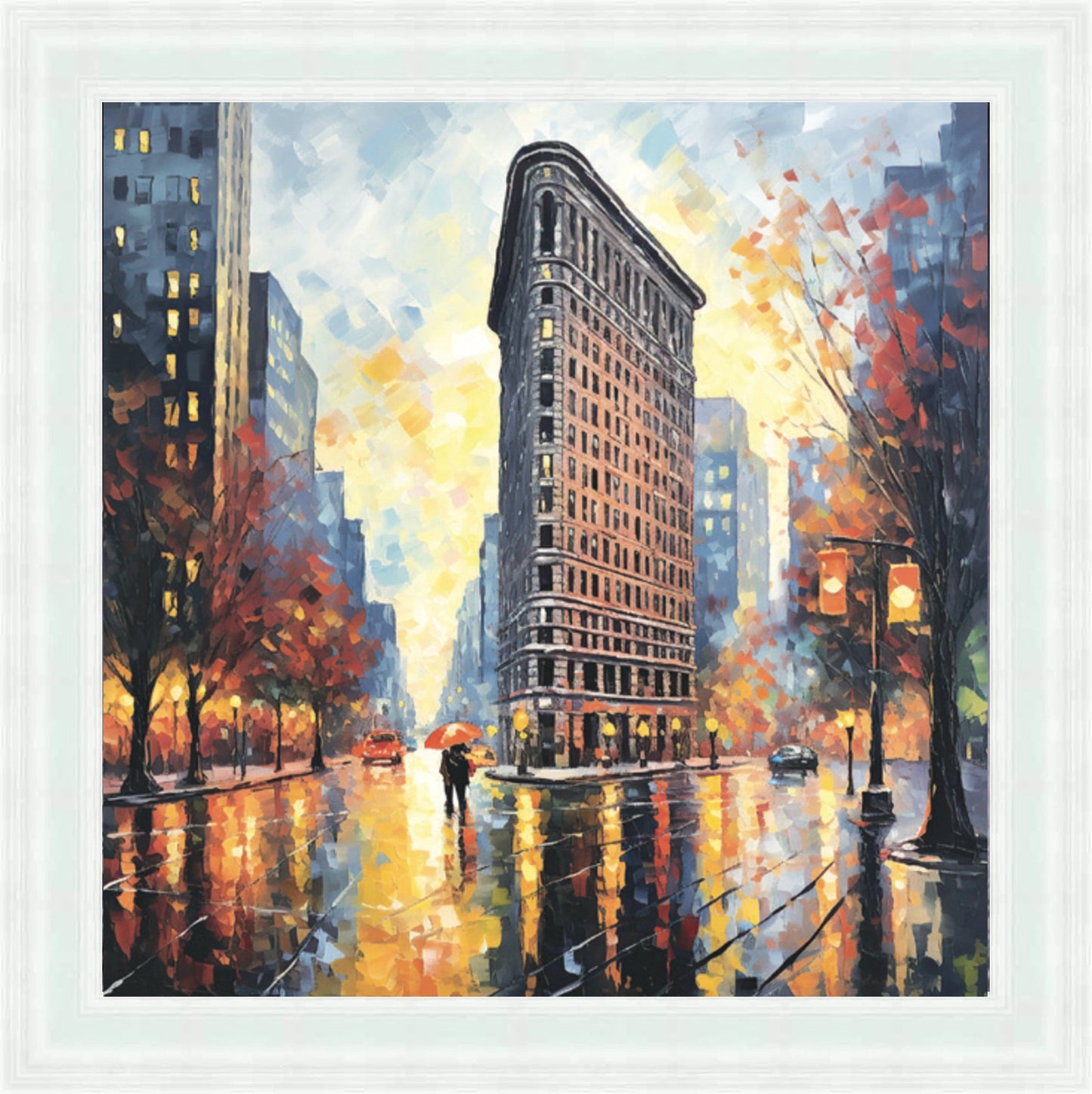 Flat Iron in the Rain Mini Liquid Art