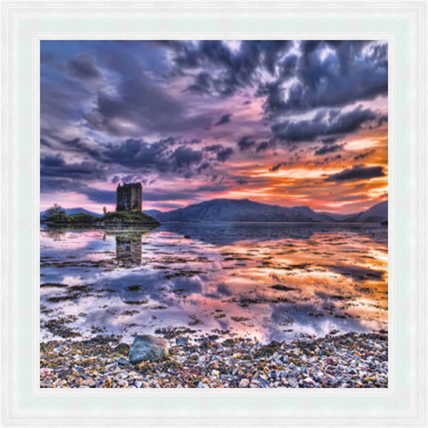 Sunset at Castle Stalker - Colour Explosion Mini Liquid Art