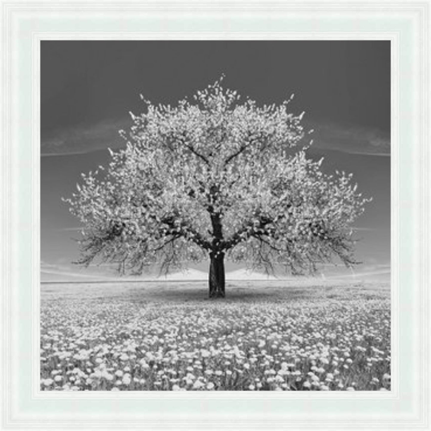 White Cherry Blossom Tree Mini Liquid Art