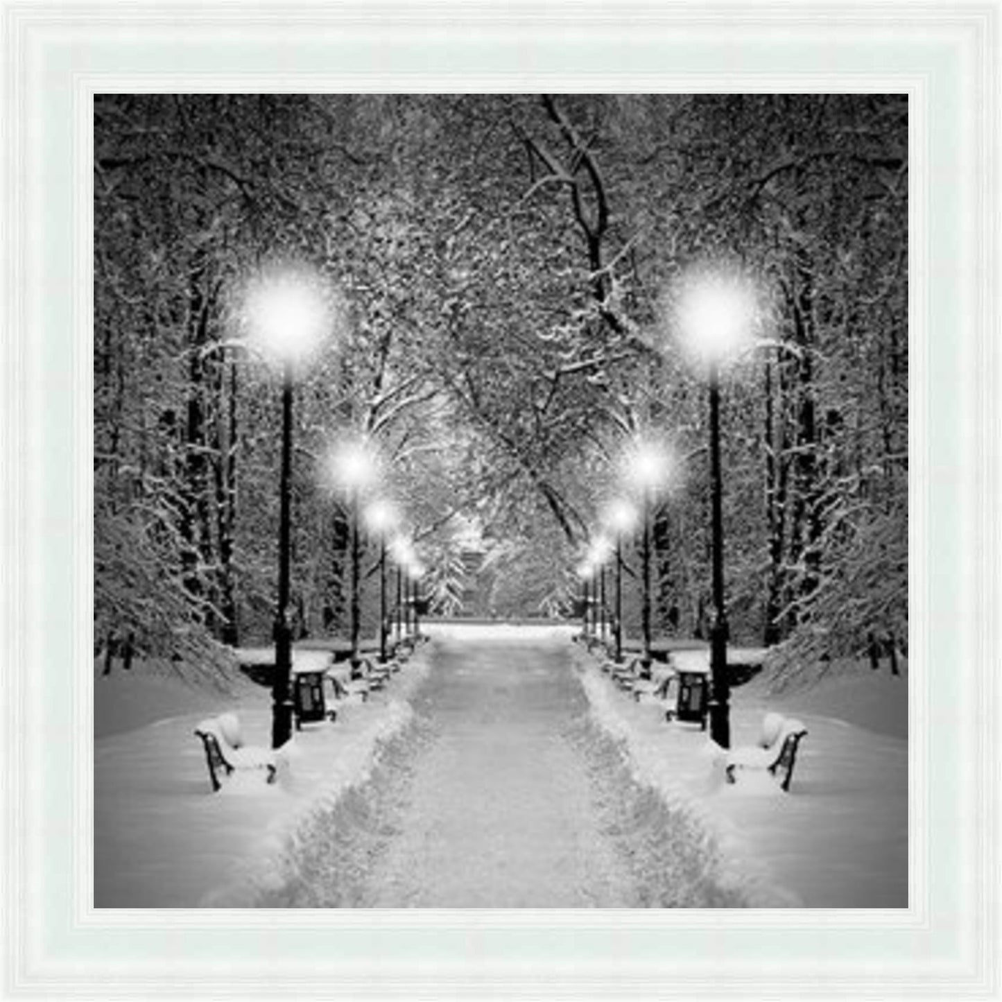 Winters Eve - Black & White Mini Liquid Art