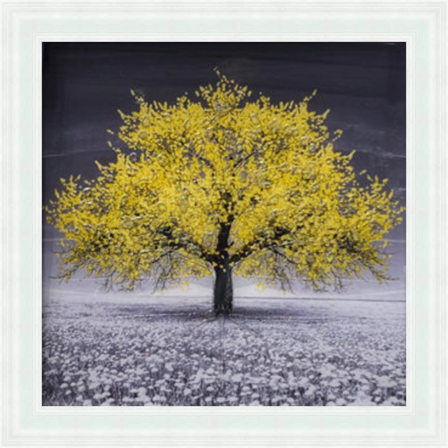 Yellow Cherry Blossom Tree Mini Liquid Art