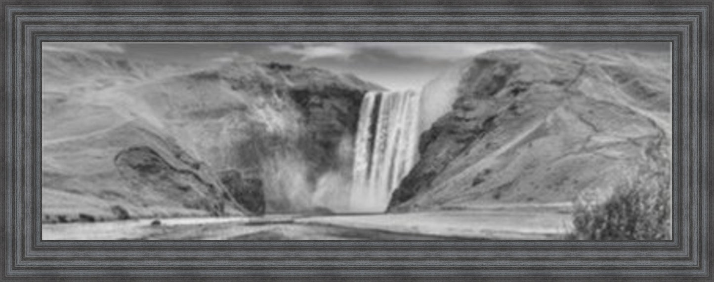 Beautiful Torrent of Skogafoss - Black and White
