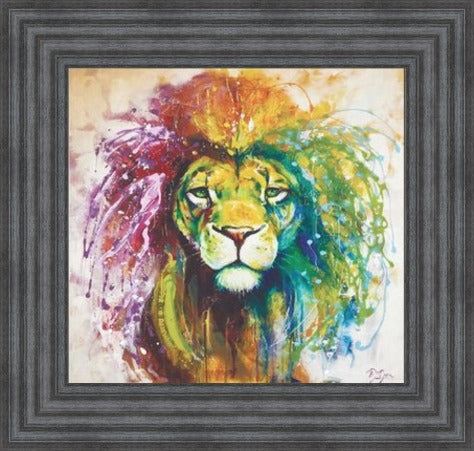 Courage and Kindness Lion Liquid Art