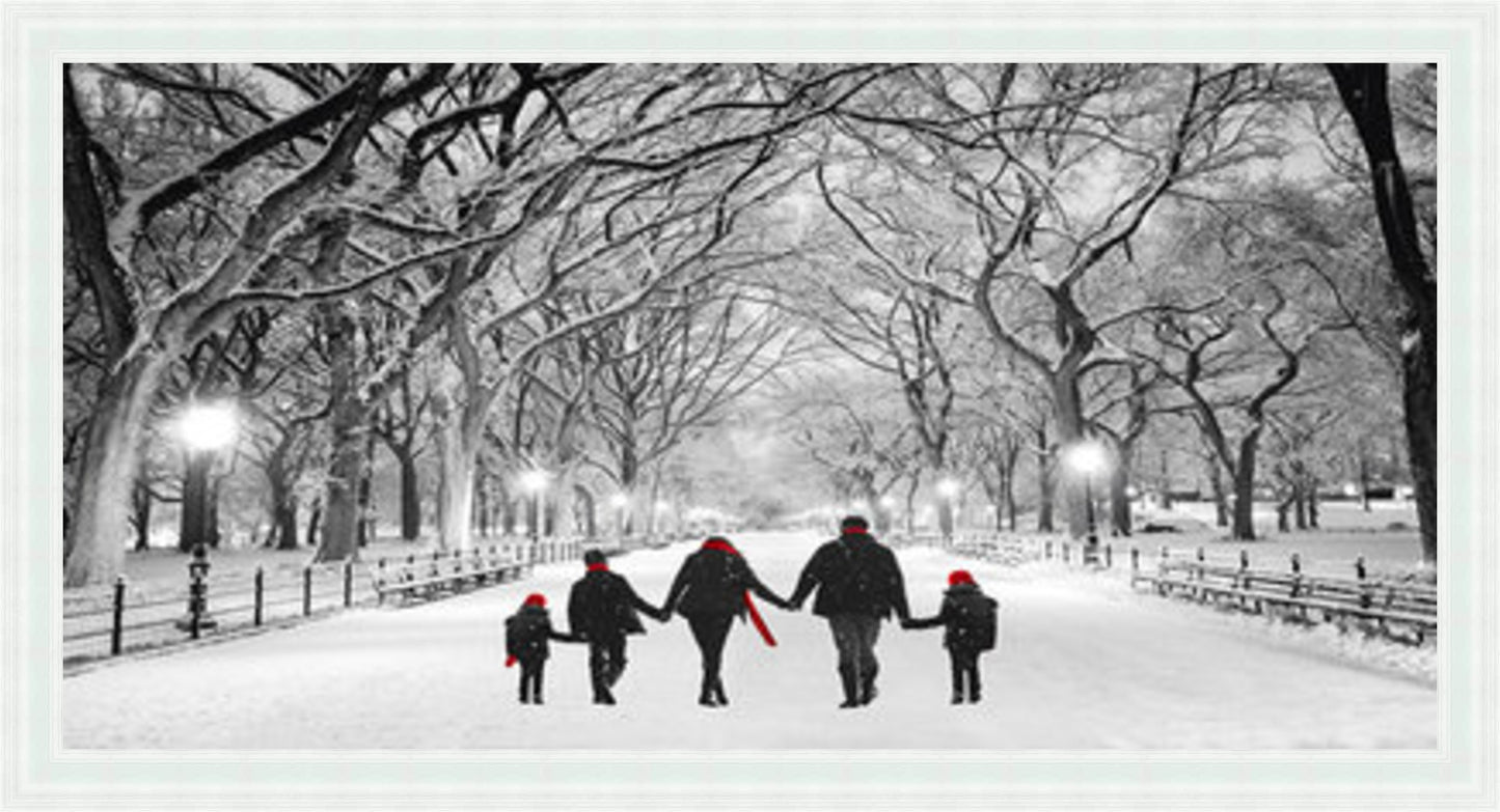 A Family Walk In The Park Red Liquid Art