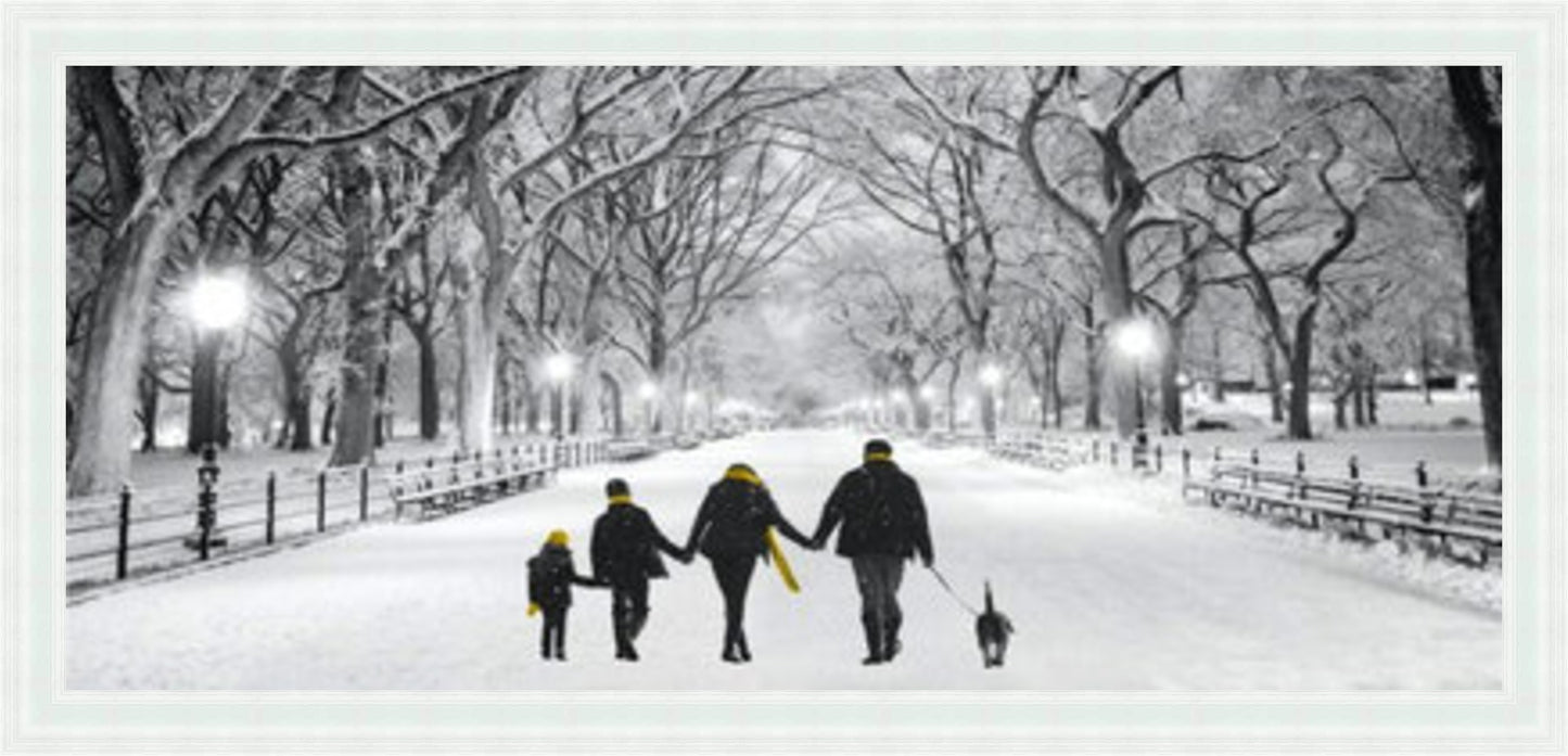 A Family Walk In The Park (Yelllow) Liquid Art