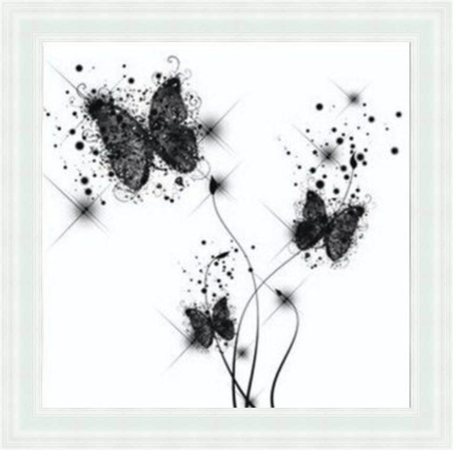 Butterflies (BW) Liquid Art