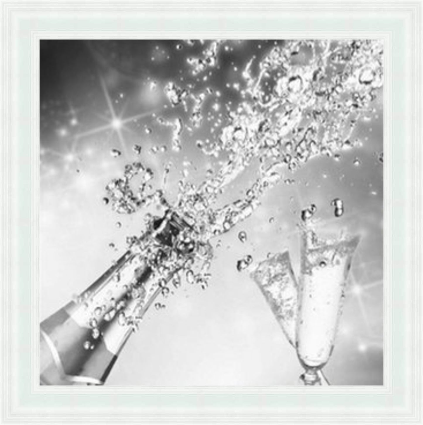 Champagne Celebration (BW) Liquid Art