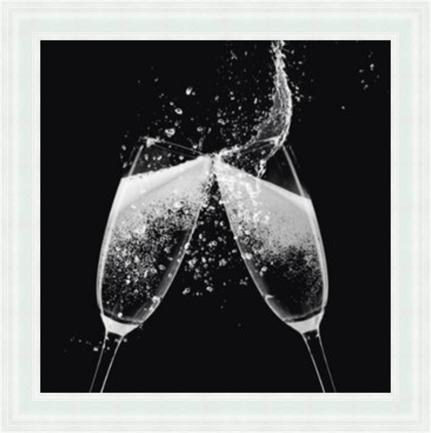Champagne Cheers (BW) Liquid Art