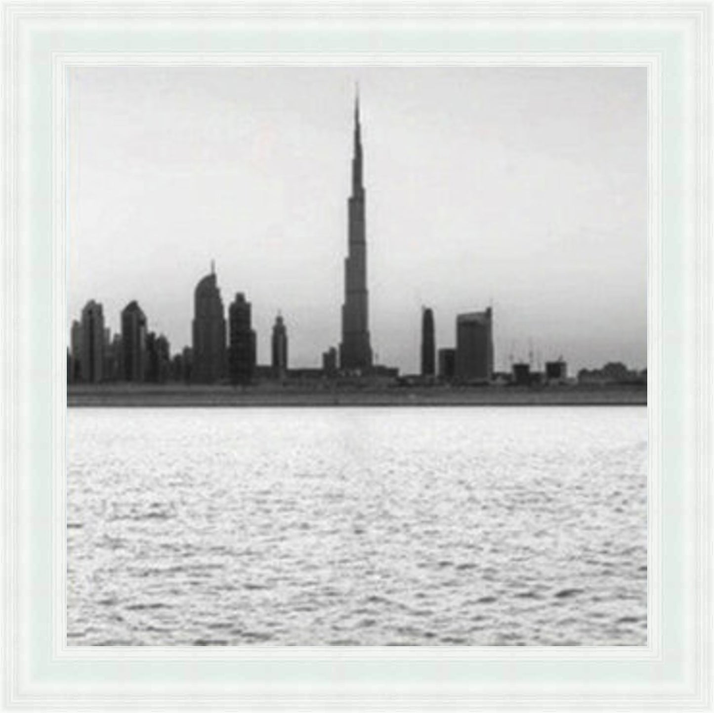 Dubai Skyline (BW) Liquid Art