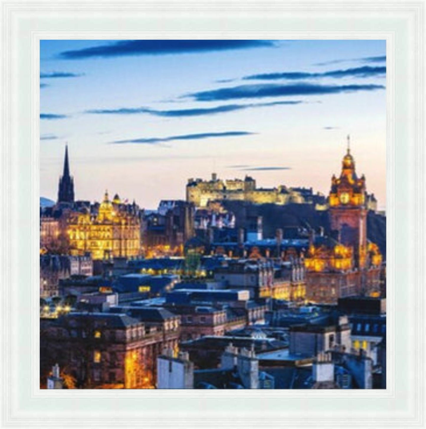 Edinburgh Skyline - Colour Burst Liquid Art
