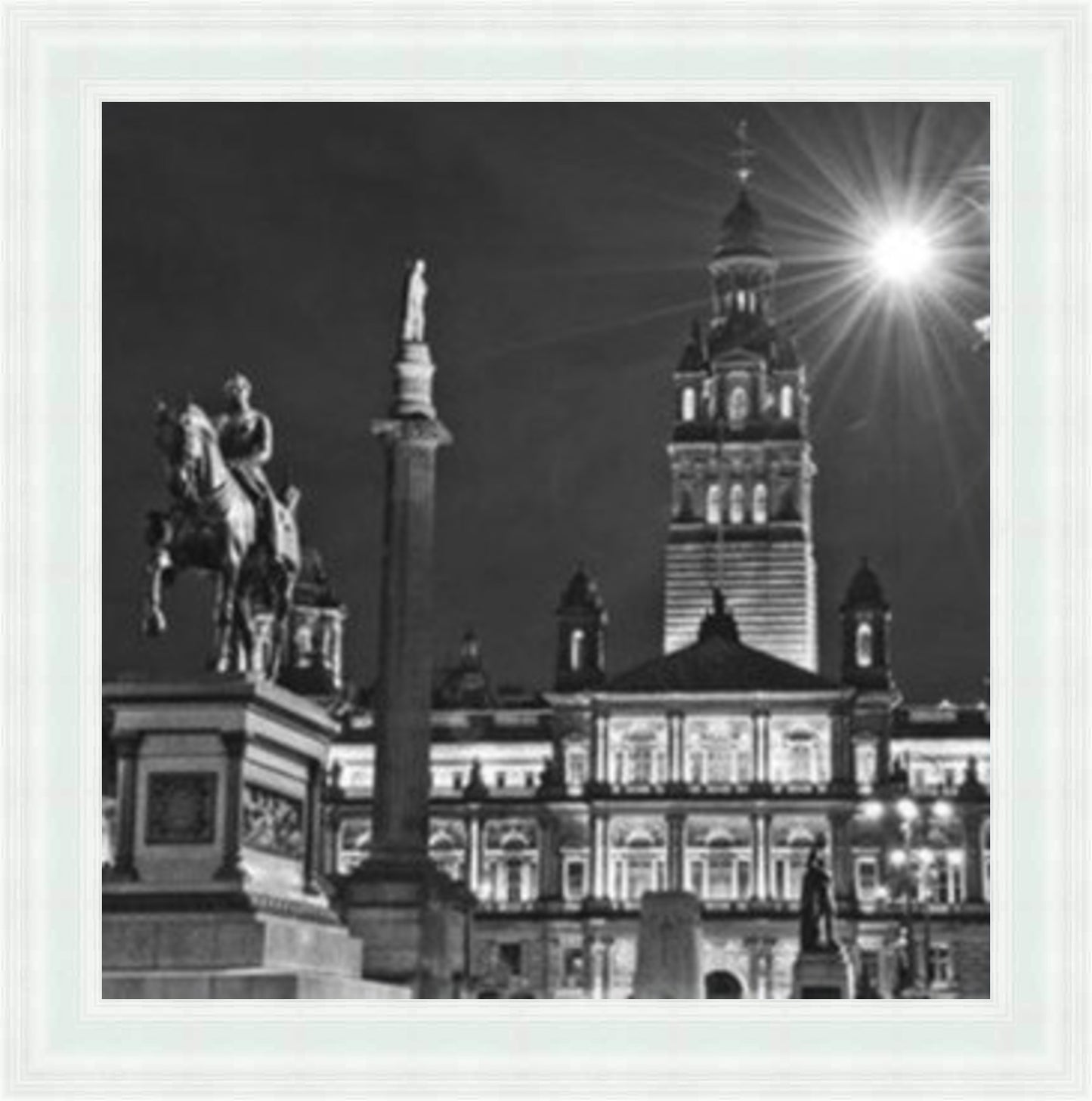 George Square, Glasgow (BW) Liquid Art