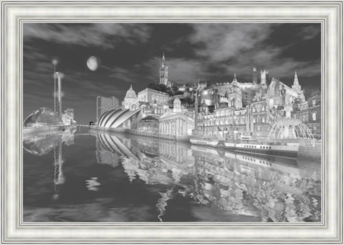 Glasgow Montage (BW) Liquid Art