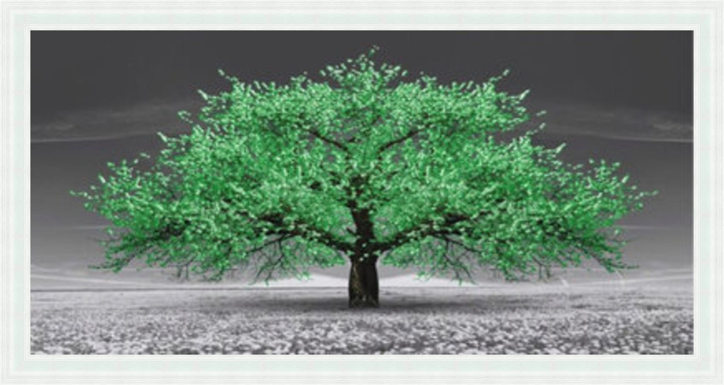 Green Cherry Blossom Tree Liquid Art