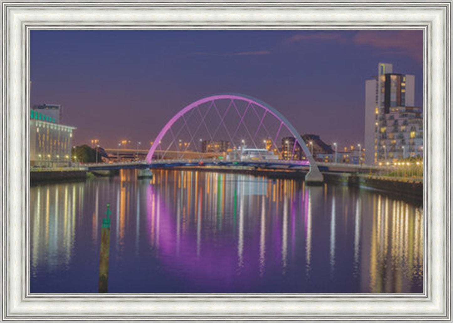 Nightfall at the Squinty Bridge, Glasgow - Colour Burst Liquid Art