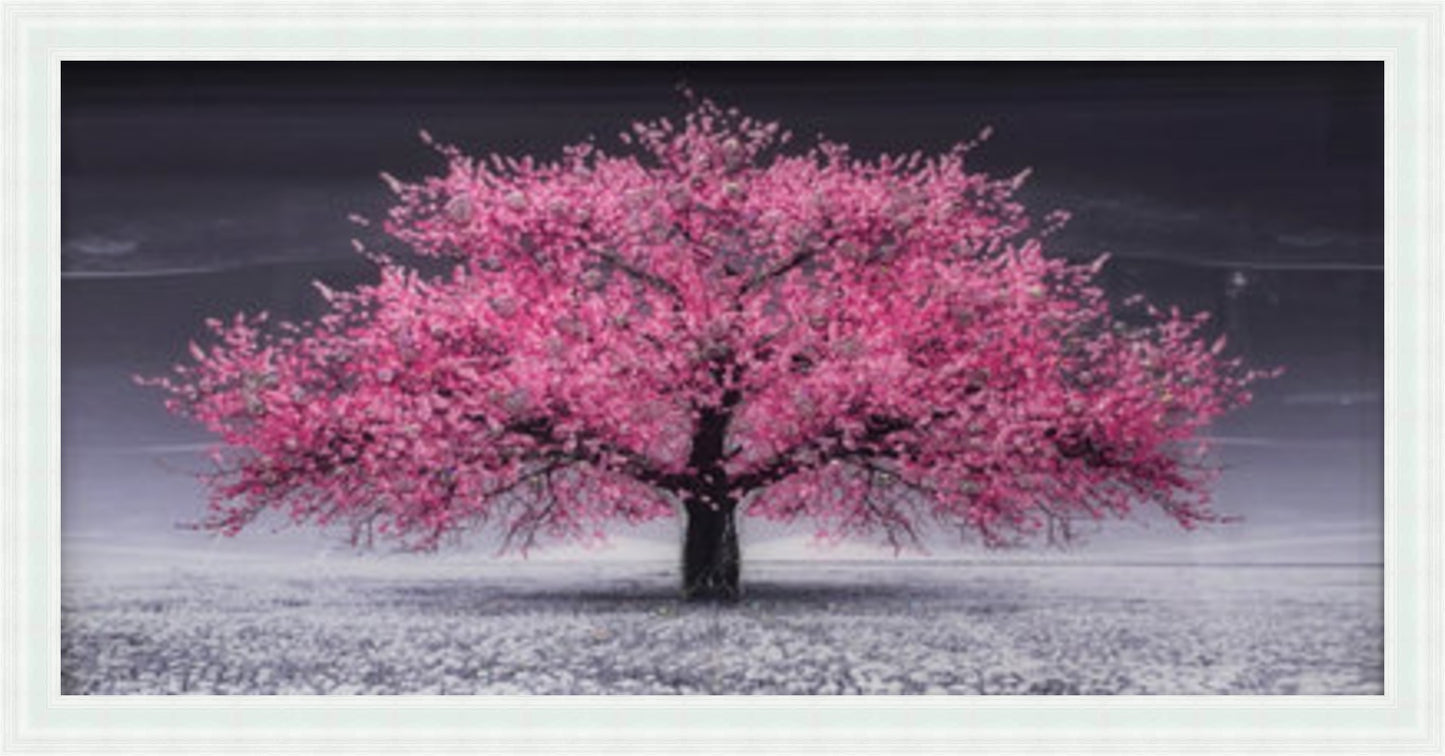 Pink Cherry Blossom Tree Liquid Art
