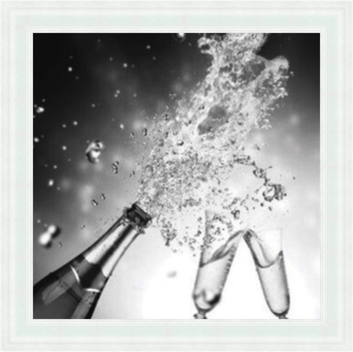 Pop The Champagne (BW) Liquid Art