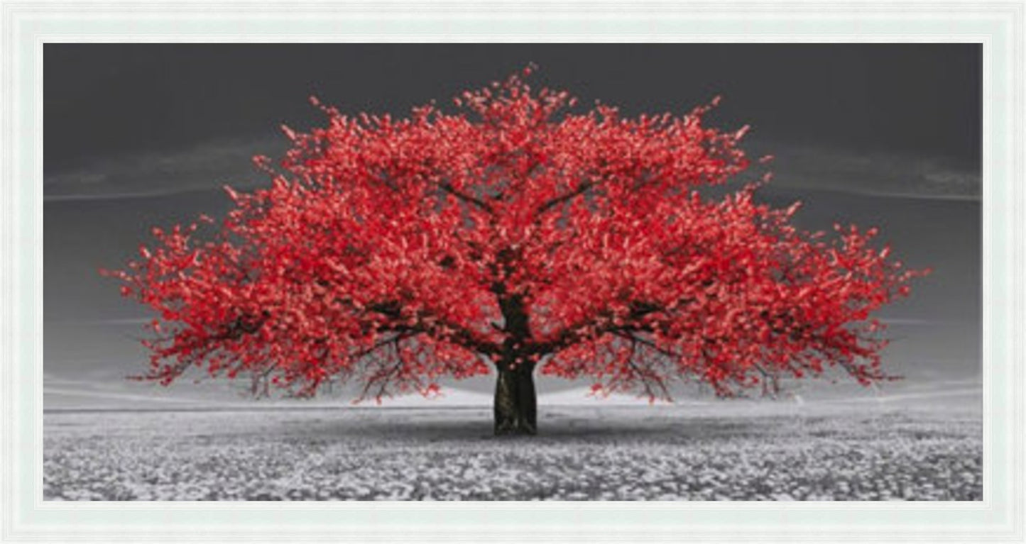 Red Cherry Blossom Tree Liquid Art