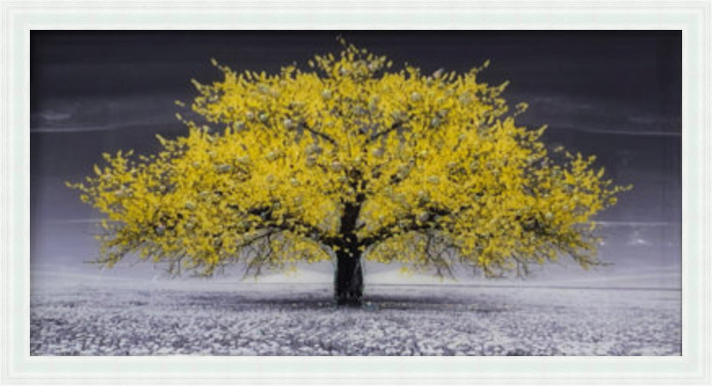 Yellow Cherry Blossom Tree Liquid Art