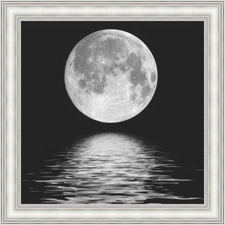 Moon Over Water, Black and White Liquid Art