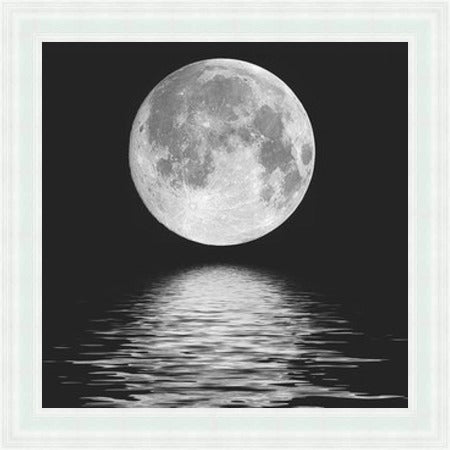 Moon Over Water, Black and White Liquid Art