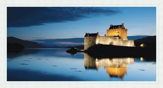 Eilean Donan Castle Evening Reflections - Colour Burst Liquid Art