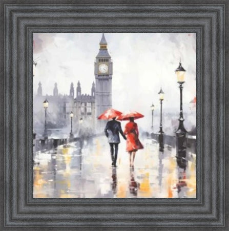 Couple Stroll London Black and Red