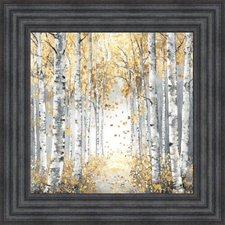 Silver Birch Moody Gold Leaves