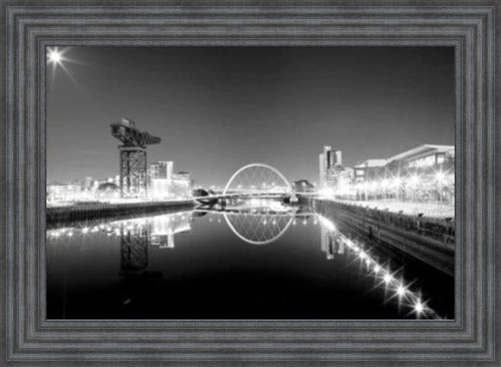 Glasgow Skyline Black and White