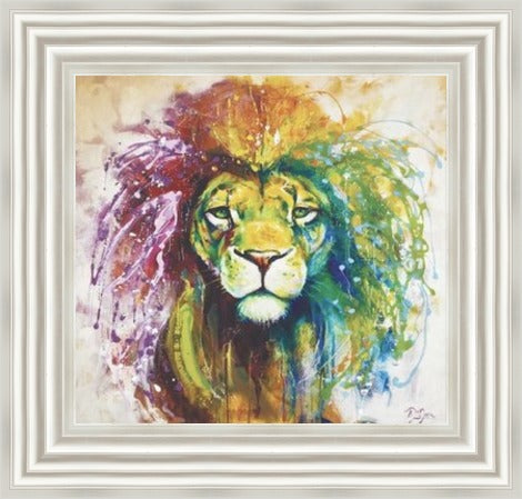 Courage and Kindness Lion Liquid Art