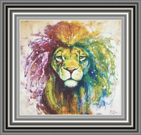 Courage and Kindness Lion Liquid Art