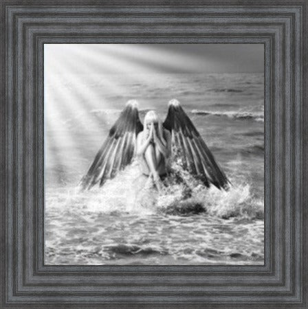 Angel in Water - Black and White