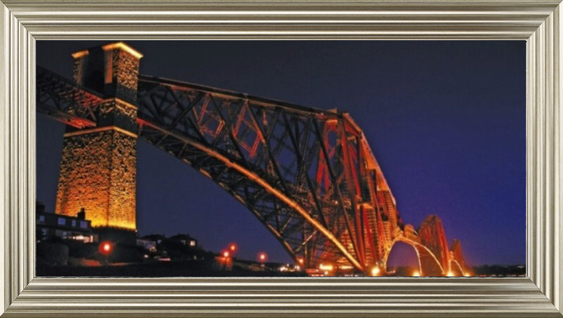 Nightfall at Forth Rail Bridge, Edinburgh