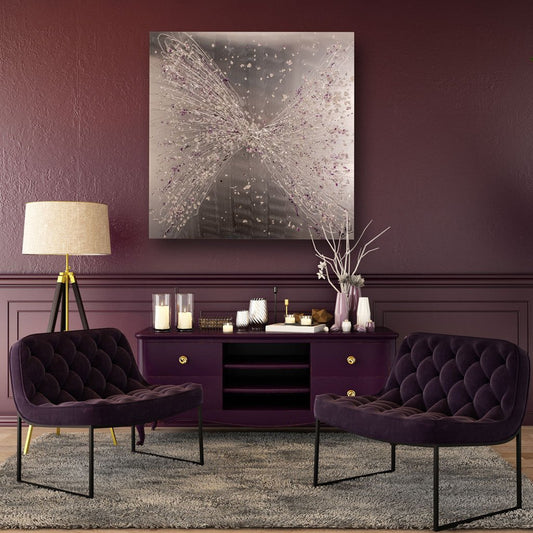 Lithium Amethyst Square Metal Wall Art