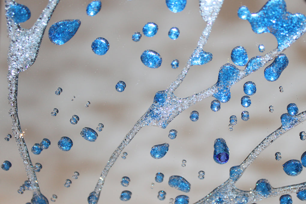 Sapphire Tree Mirror Liquid Art