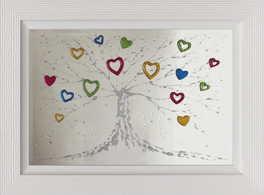 Rainbow Hearts Tree of Love Mirror
