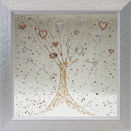 Copper Hearts Tree Mirror Liquid Art