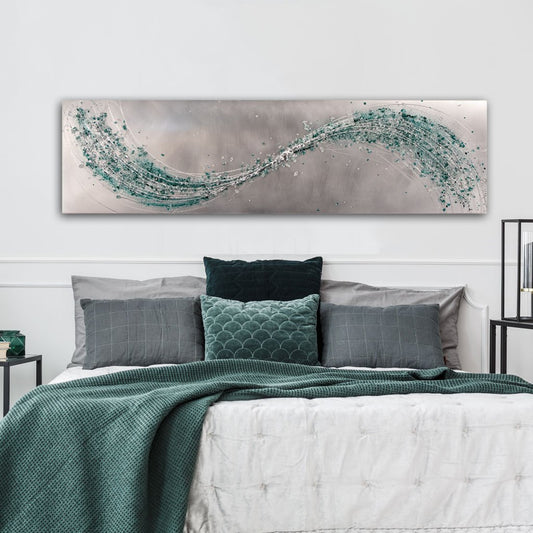 Lithium Emerald Wave Metal Wall Artt