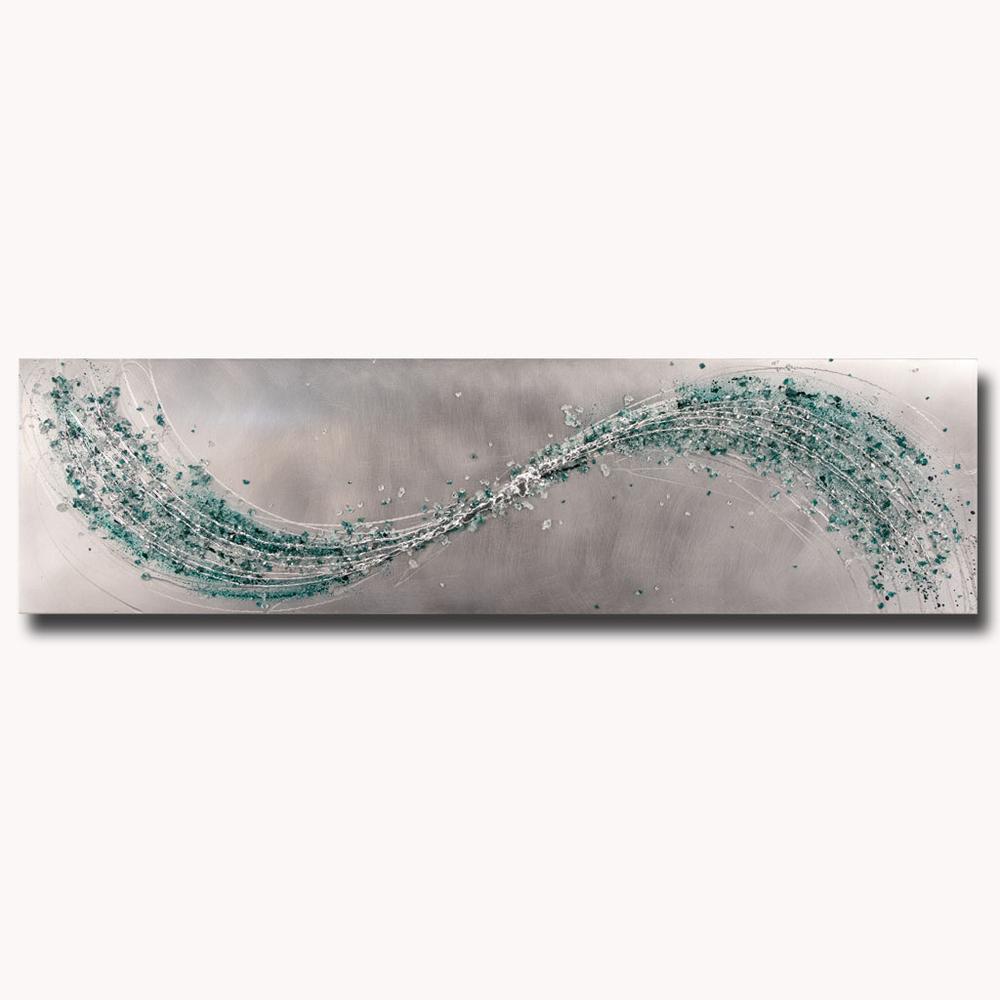Lithium Emerald Wave Metal Wall Artt