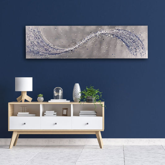 Lithium Blue & Silver Metal Wall Art