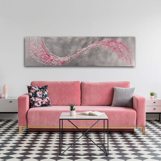 Lithium Hot Blush Wave Metal Art