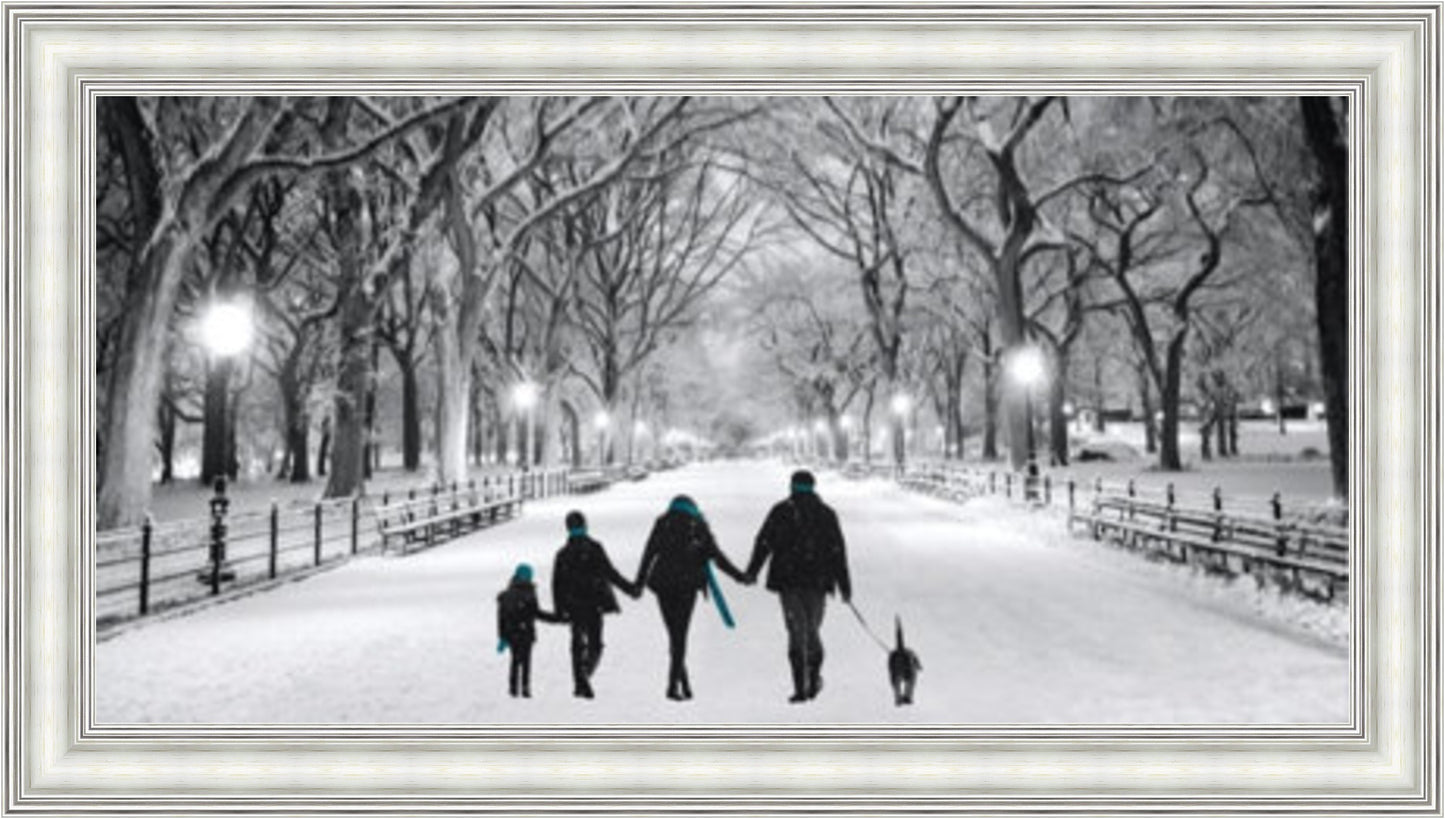 A Family Walk in the Park - Turquoise - Slim Frame