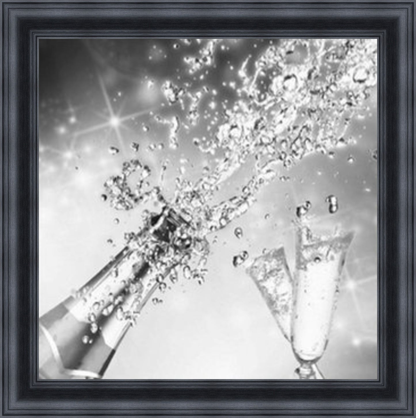 Champagne Celebration  - Black & White - Slim Frame