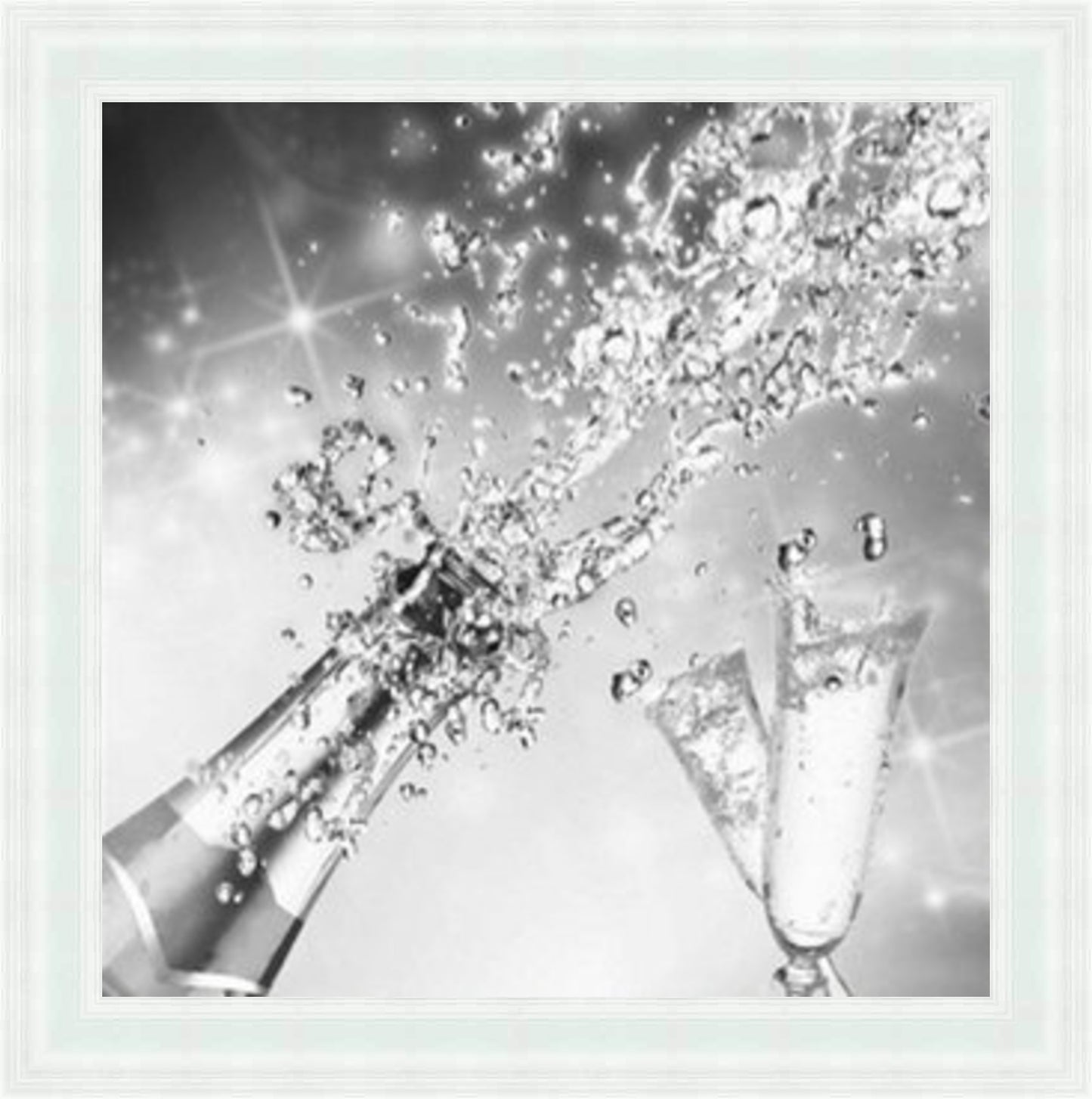 Champagne Celebration  - Black & White - Slim Frame