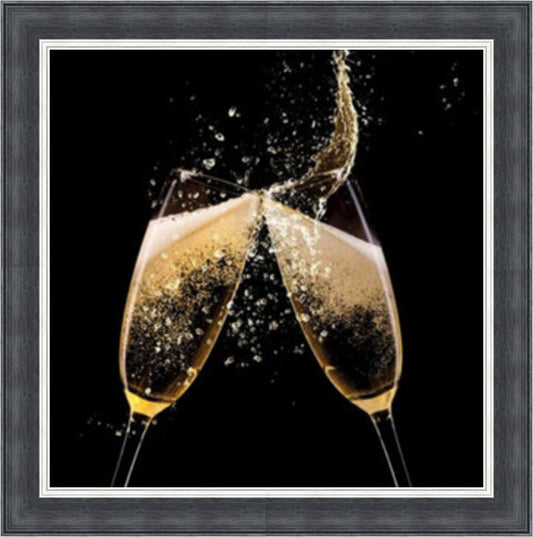 Champagne Cheers  - Colour Burst Liquid Art