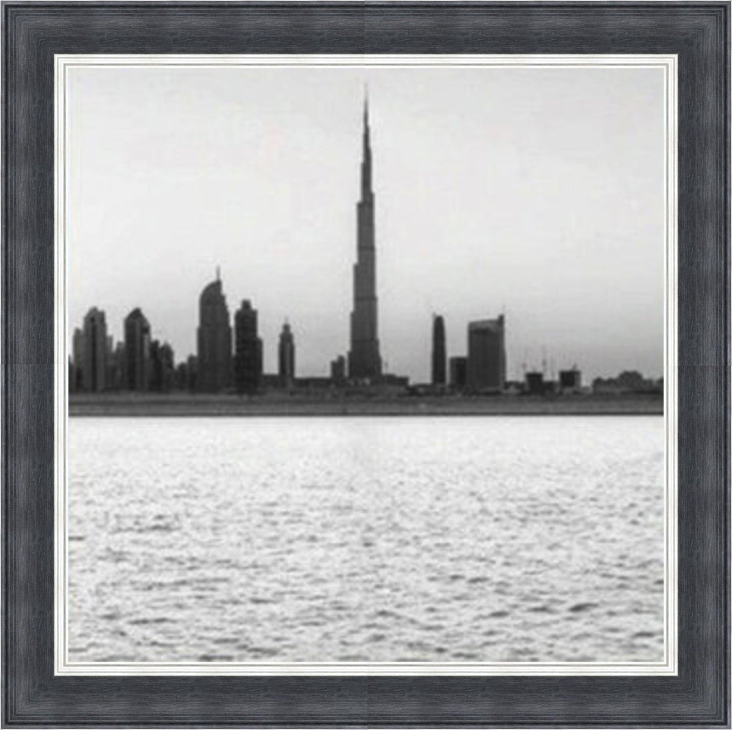 Dubai Skyline - Black & White - Slim Frame
