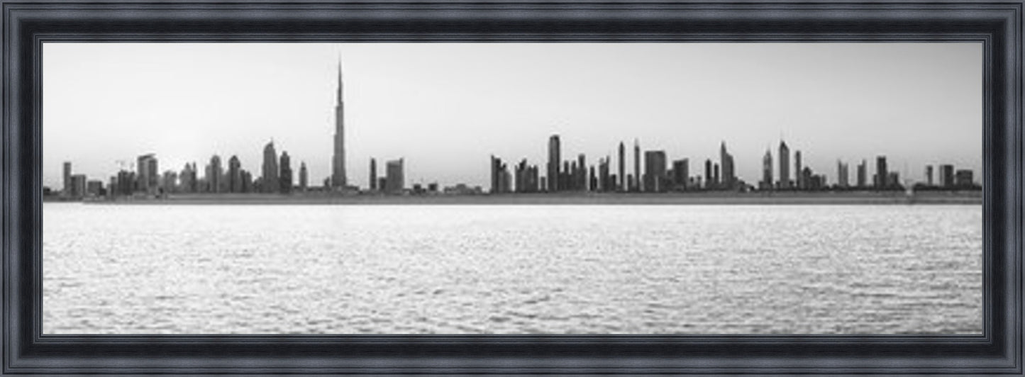 Dubai Skyline - Black & White - Slim Frame