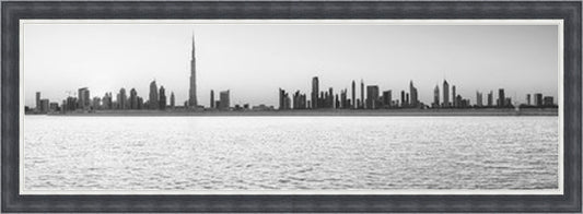 Dubai Skyline (BW) Liquid Art